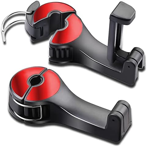 Car Headrest Hook with Phone Holder, Universal 360 Rotation Headrest Hooks by SCOVVORD