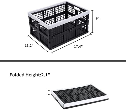 Aebeky 3-Pack Plastic Collapsible Storage Crates-30L, Foldable Plastic Crates - Image 3