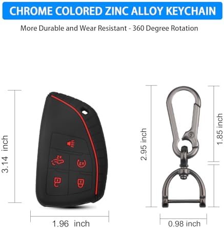 QBUC 2 Pcs Key Fob Cover for Chevy, 5 Buttons Silicone - Image 3