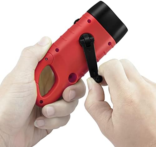 Simpeak 2-Pack Hand Crank Solar Powered LED Flashlight, Emergency Survival - Image 2