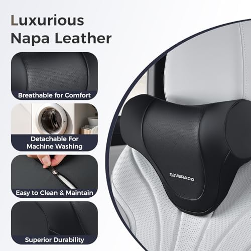 Coverado Car Headrest Pillow, Ergonomic Memory Foam Car Neck Pillow - Image 5