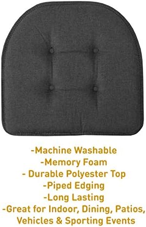 Sweet Home Collection Chair Cushion Memory Foam Pads Tufted Slip Non Skid - Image 3