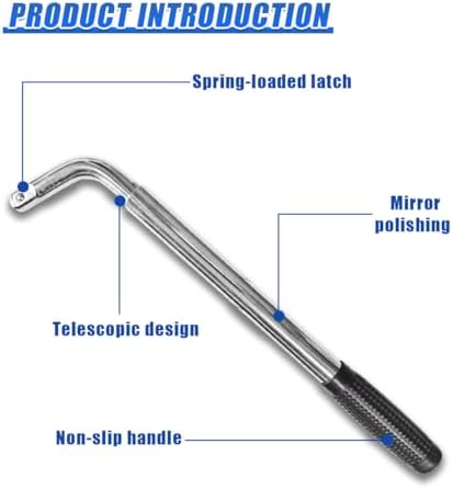 YoRise Telescoping Lug Wrench, Universal Extendable Automotive Wheel Nut Remover - Image 3