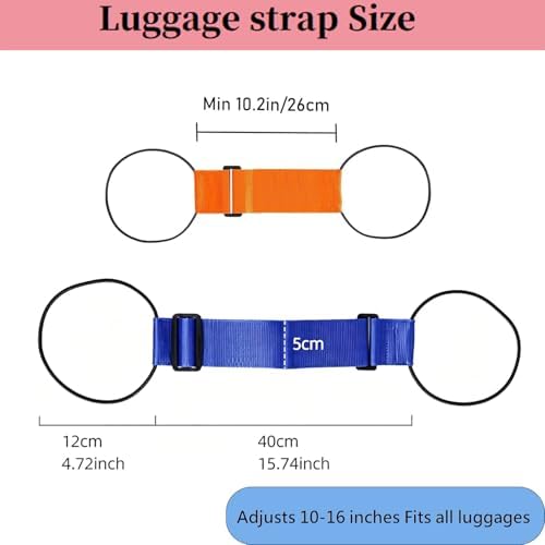 Luggage Connector Straps, Adjustable Bag Luggage Straps 2PCS Black+Blue - Image 2