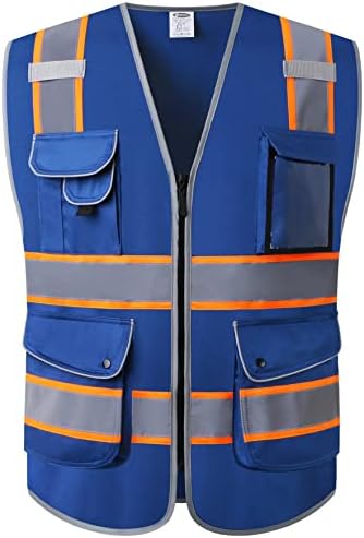 JKSafety Safety Vest for Men Women Reflective Hi Vis JK901 Blue XL by JKSafety