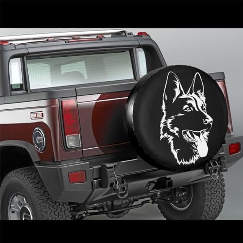 German Shepherd Dog Portrait Spare Tire Cover Waterproof Dust-Proof Tire Wheel - Image 2