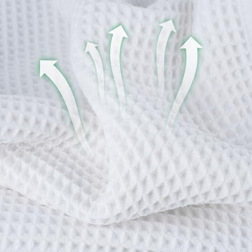 Microfiber Waffle Bath Towels, 4 Pieces, Fast Drying, Lint Free 430 GSM - Image 2