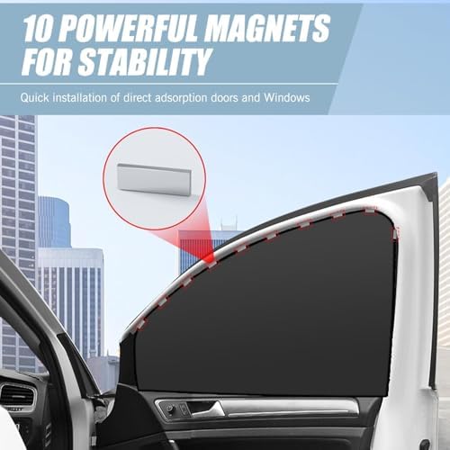 4 PCS Car Side Window Sun Shade, Sunproof Heat Insulation Car Window Shades - Image 5