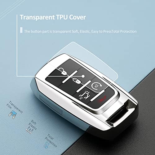 Compatible with Dodge Ram Key Fob Cover 1500 2500 3500 Silver Car Accessories - Image 2