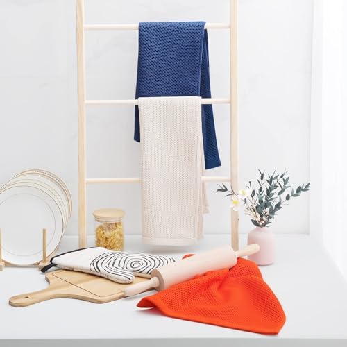 Homaxy 100% Cotton Waffle Weave Kitchen Dish Towels 4-Pack - Image 6