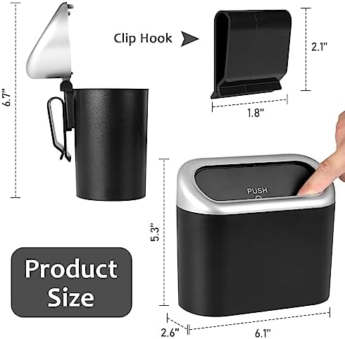 Accmor Car Trash Can with Lid, Mini Vehicle Trash Bin Car Dustbin Garbage - Image 2