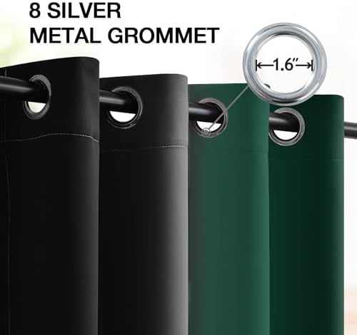 SimpleHome Ombre Green and Black Room Darkening Curtains 84 inches Length - Image 4