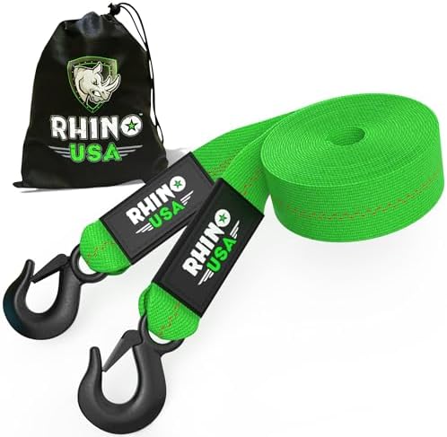 Rhino USA Tow Strap with Hooks by RhinoUSAInc