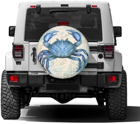 Delerain Spare Tire Cover Vintage Crab Wheel Covers Waterproof Dust-Proof UV - Image 2