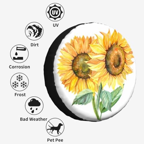 Sunflower Spare Tire Cover Yellow Sunflower Wheel Covers - Image 6