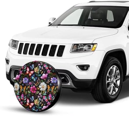 Cute Daisy Spare Tire Cover Pink Wheel Tire Cover Fit Trailer, SUV and Many - Image 2