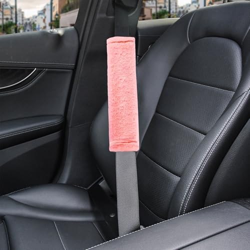 Amooca 2-Pack Soft Furry Universal Seatbelt Cover Car Shoulder Pad - Image 2