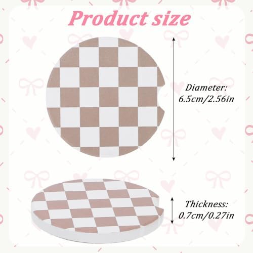 2Pcs Car Coasters for Cup Holders, Absorbent Ceramic Car Cup Coaster - Image 2