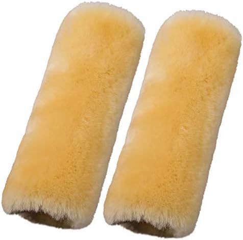 OGLAND 2 Pack Sheepskin Car Seat Belt Cover Pads | Wool Seatbelt Cushions by OGLAND