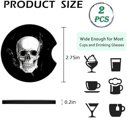 2 Pack Starry Dark Night Car Coasters Cup Holder, Neoprene Anti Slip Mat - Image 5