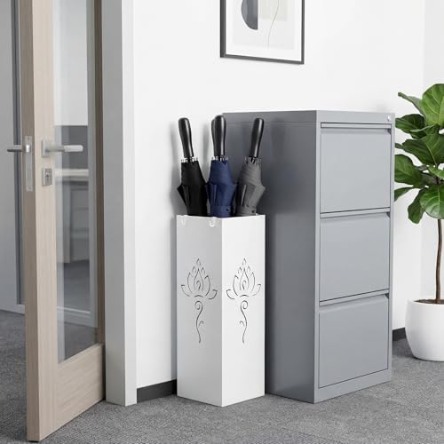 Square Metal Umbrella Holder, Square Free Standing Umbrella Rack Decorative by Unknown