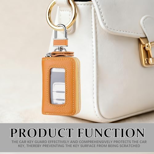 Car Key Case, PU Leather Auto Key Fob Cover, Car Smart Key Pouch - Image 3