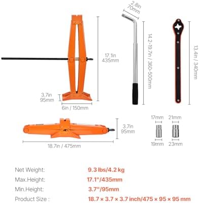VEVOR Scissor Jack, 2.5 Ton/5512 lbs Scissor Car Jack - Image 7