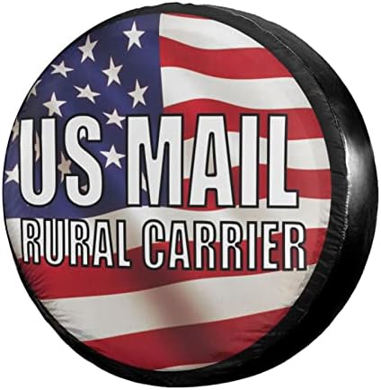 Us Mail Rural Carrier Spare Tire Cover Dust-Proof Wheel Tire Cover Fit Trailer by Foruidea