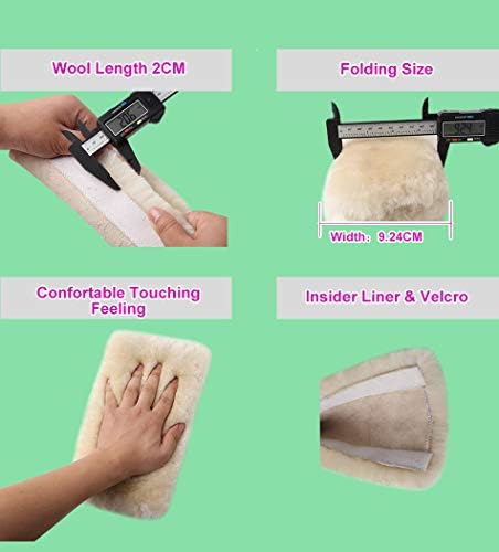 OGLAND 2 Pack Sheepskin Car Seat Belt Cover Pads | Wool Seatbelt Cushions - Image 6