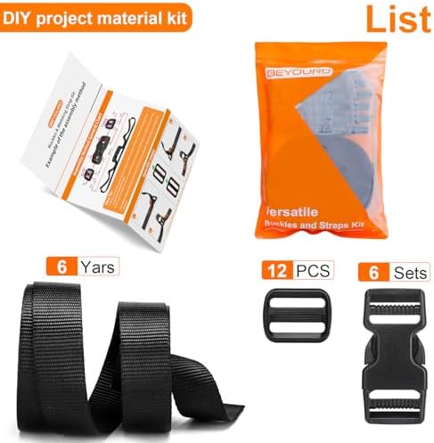 BEYOURD Buckles and Straps Set 1": 6 Yards of Thick Nylon Webbing, 12 Tri-Glide - Image 7
