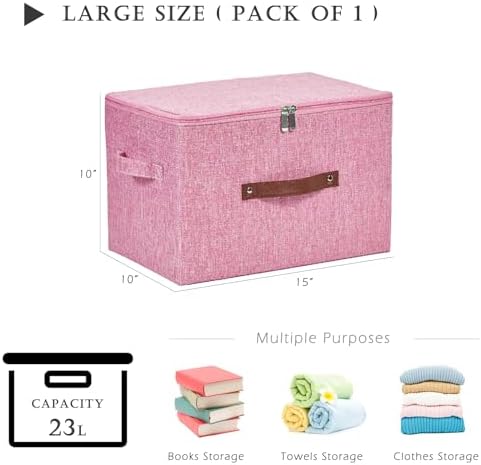 Storage Bins with Zipper Lids Decorative Lidded Baskets Boxes - Image 3