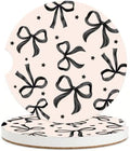 Black Bow Coquette Car Coasters by CRASHOT