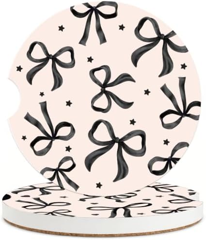 Black Bow Coquette Car Coasters by CRASHOT