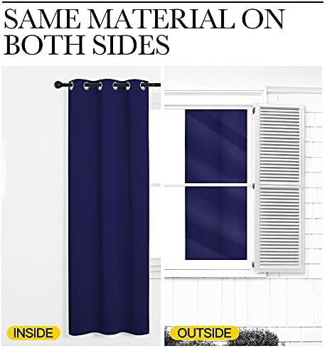 NICETOWN Navy Blue Blackout Curtains 40 inches Length - Image 5