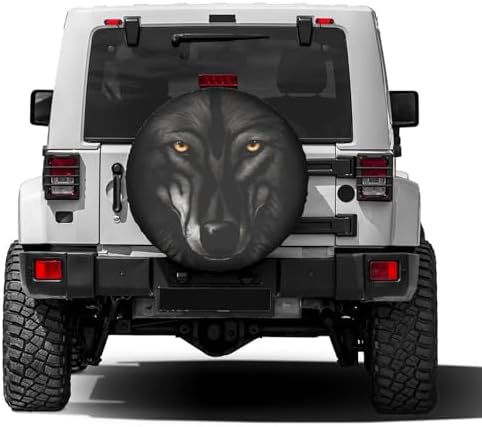 Delerain Black 3D Wolf Spare Tire Cover Wheel Protectors Sun Protector - Image 2