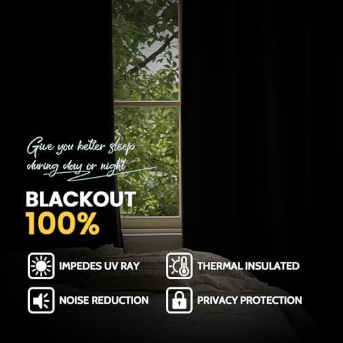 Yakamok Grey 100% Blackout Curtain Panels 84 inches, 2 Panels - Image 7