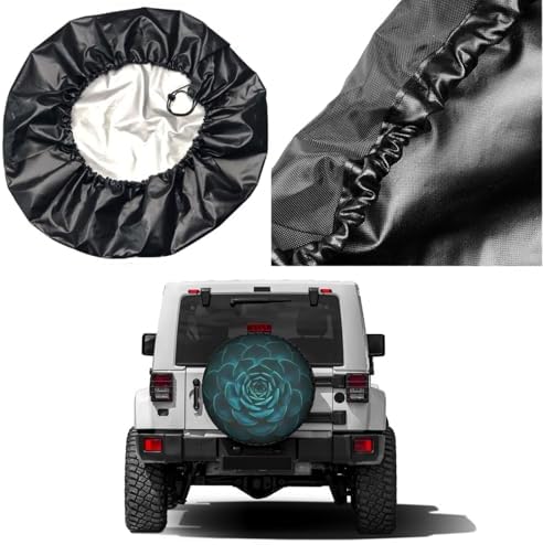 Delerain Teal Cactus Spare Tire Cover - Image 5