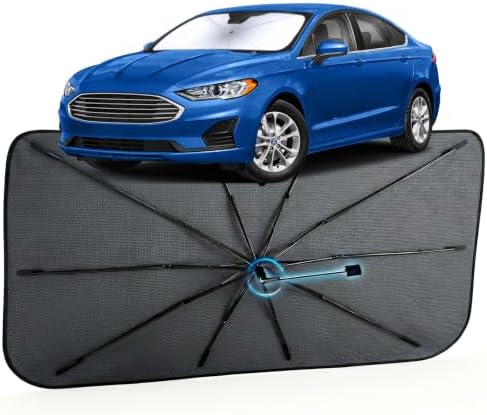 Car Windshield Sun Shade for Ford Fusion 2013-2021, Foldable Car Sunshade by MakeLifeBetter