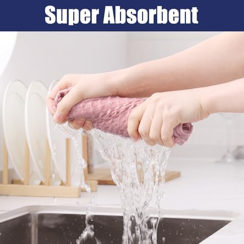 Homaxy Microfiber Waffle Weave Kitchen Towels, 6 Pack - Image 3