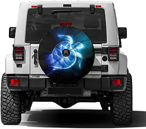 Blue Sea Turtle Pattern Spare Tire Cover by Foruidea
