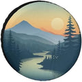 Heavy Duty Spare Tire Cover 15 Inch Mountain Adventure Polyester Universal by HighonHi