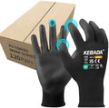 Kebada W1 Safety Work Gloves for Men Women, 120 Pairs Bulk Pack, PU Coated by KEBADA