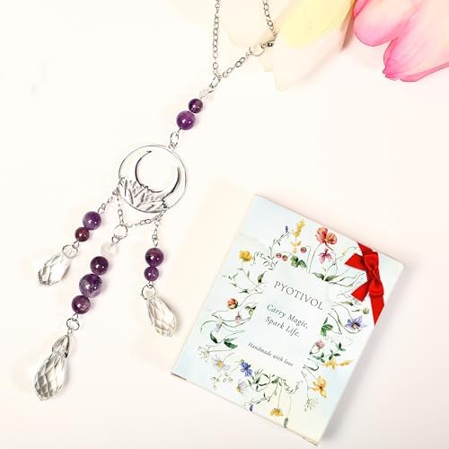 Car Rear View Mirror Accessories, Cute Lotus Hanging Ornament, Unique Amethyst - Image 5