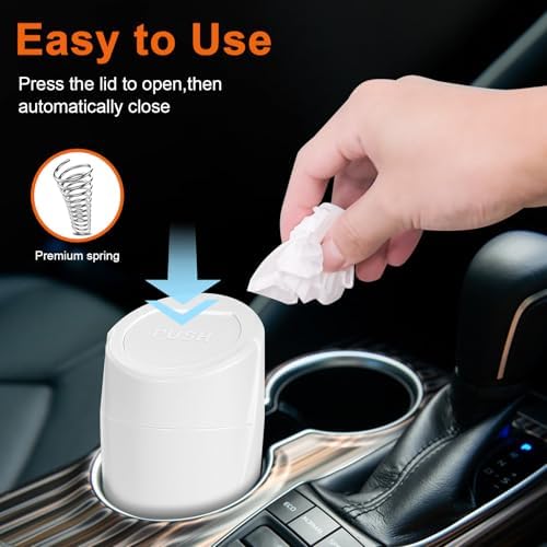 Car Trash Can, 2 Packs Mini Car Garbage Can Cup Holder - Image 3