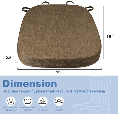BUYUE Thickened 2.5" Dining Chair Cushions Set of 4, U-Shape High Density Foam - Image 3