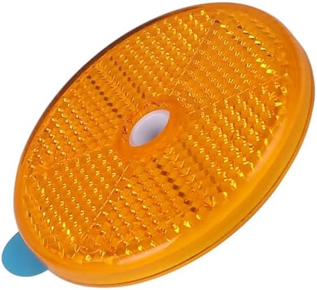 10 Pack Yellow Self Adhesive and Screw on Round Reflectors DOT - Image 4