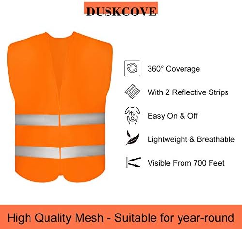 DUSKCOVE 10 Pack High Visibility Safety Vests - Image 2