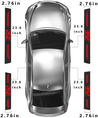 Door Sill Protectors for Dodge Challenger 392, Carbon Fiber Leather Front/Rear - Image 5