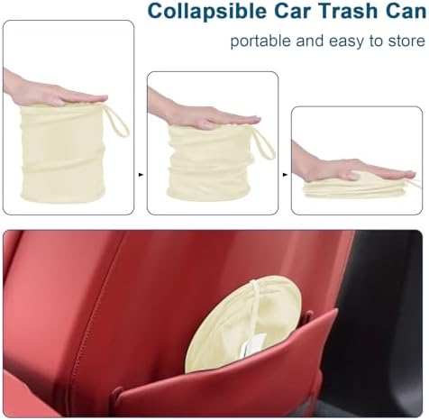 Car Trash Can, 2 Packs Mini Car Garbage Can, Collapsible Trash Bin - Image 2