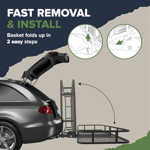 ARKSEN 60" x 23" x 5.5" Folding Hitch Cargo Carrier - Image 5